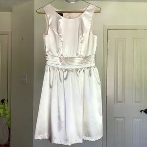Champagne Satin Sleeveless skater dress vintage